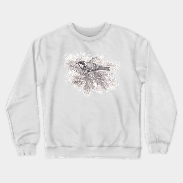 Coal tit - Inktober Crewneck Sweatshirt by GaiaSorrentino